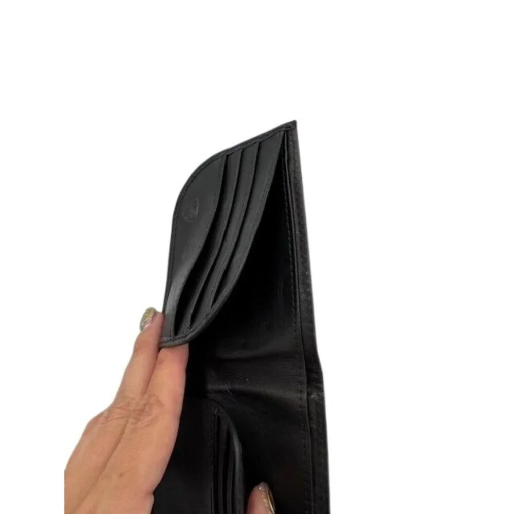 NWOT Travelon Mens Black Leather SLIM Bifold Wallet